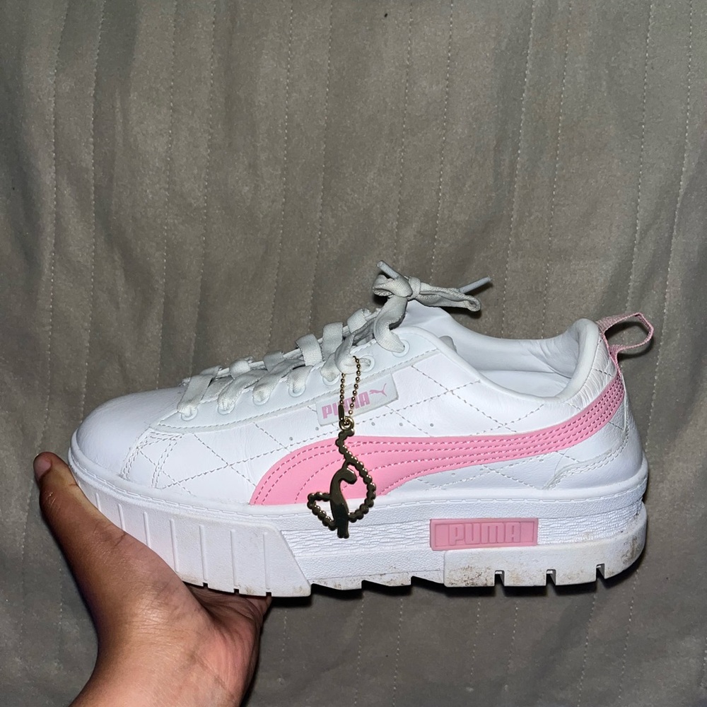 PINK AND WHITE PUMA X BABY PHAT SHOES